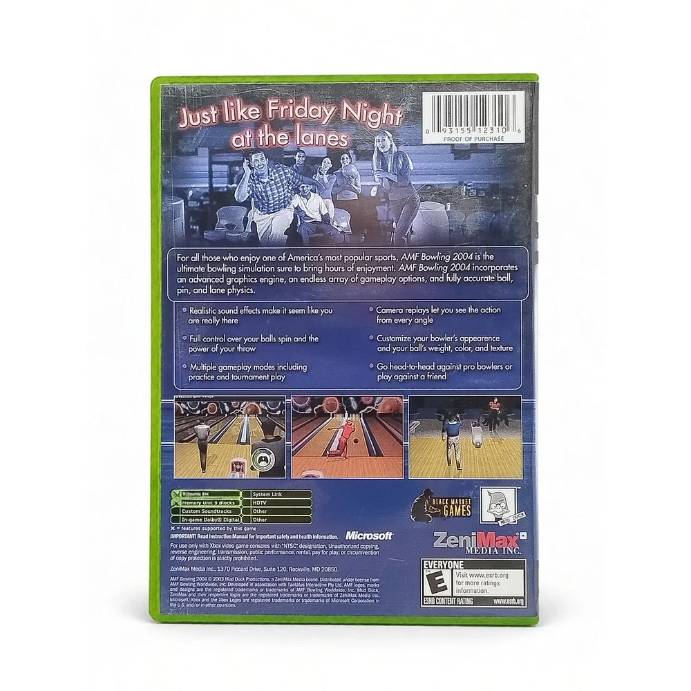 AMF Bowling 2004 Microsoft Xbox Classic Sports Simulation Game Disc With Case